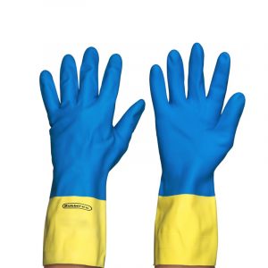 Guante Bicolor Amarillo/Azul-Látex/Neopreno