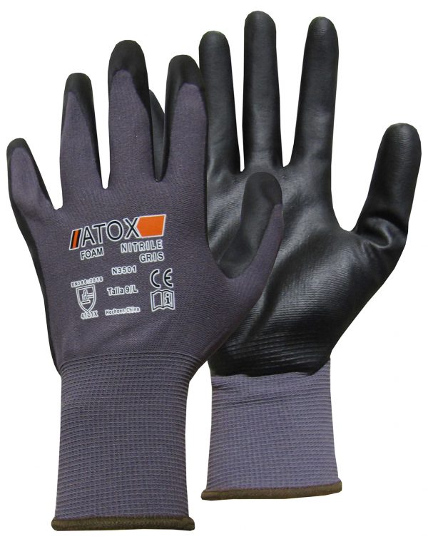 Guante Atox Foam Nitrile Gris N3501