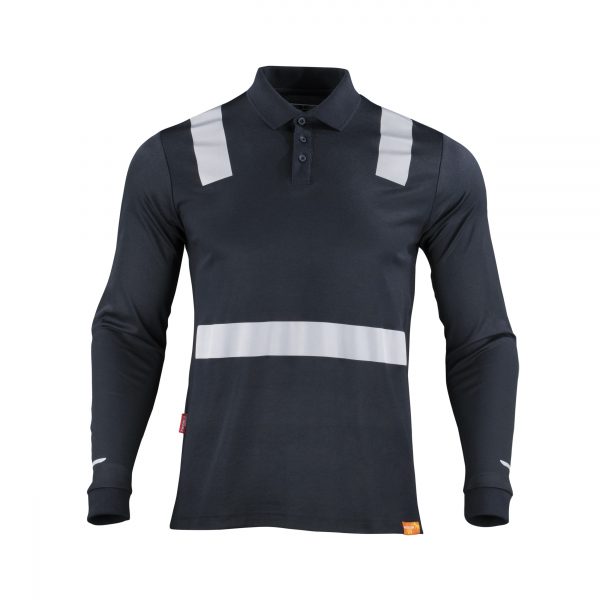 POLERA POLO HIBRIDA CINTA REFLECTIVA MANGA LARGA - Imagen 2