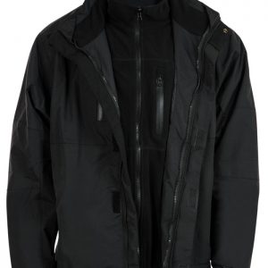 PARKA 3 EN 1 NEGRA TÉRMICA IMPERMEABLE CON MICRO POLAR INTERIOR