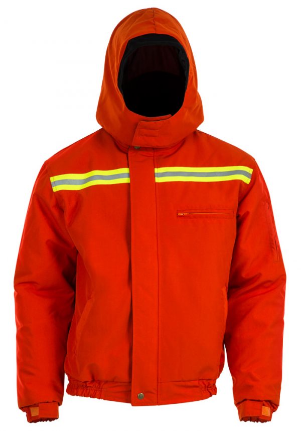 PARKA TÉRMICA NARANJA CON CINTA NOCHE DÍA