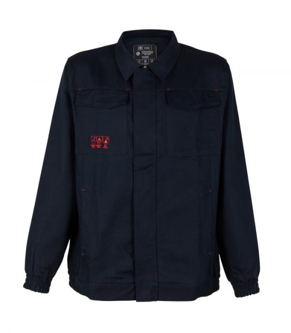 CHAQUETA IGNÍFUGA ANTIÁCIDA 100% ALGODÓN MANGA LARGA