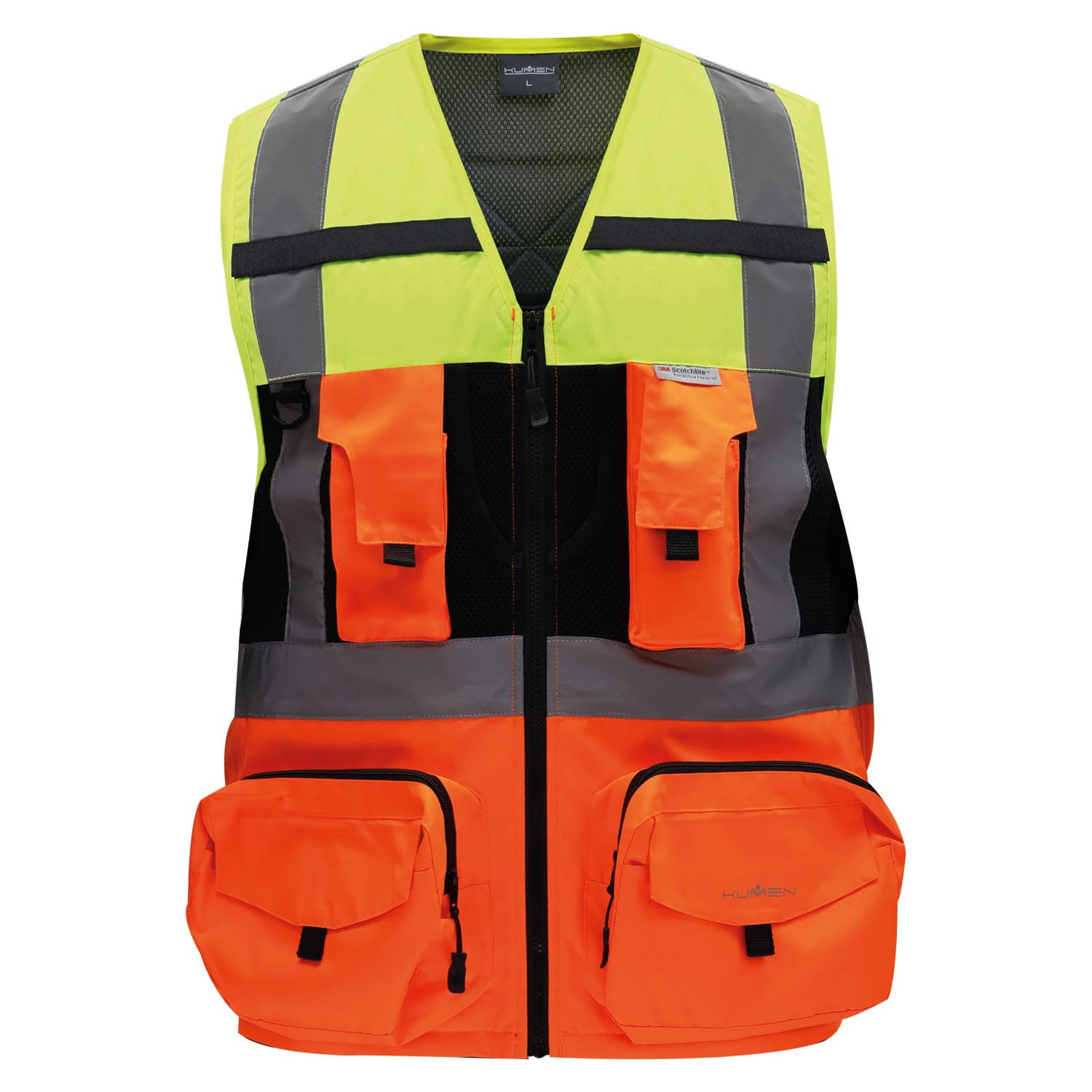 CHALECO GEOLOGO MINERO BICOLOR AMARILLO-NARANJA KUMEN